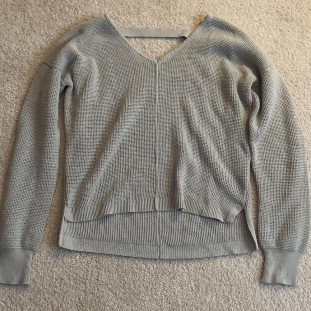 HIPPIE ROSE GREEN WAFFLE KNIT SWEATER